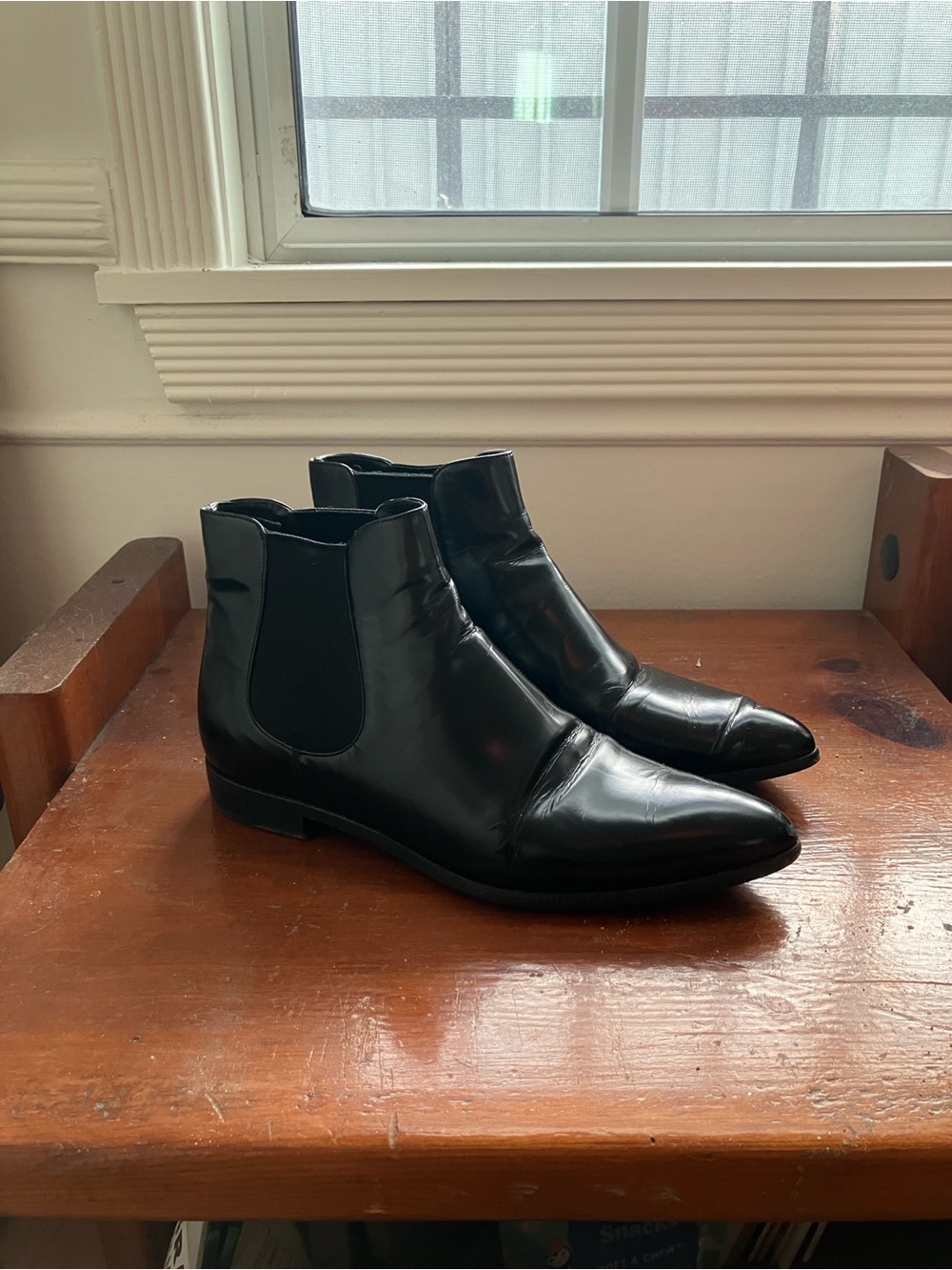 Prada Black Leather Chelsea Boots 37
